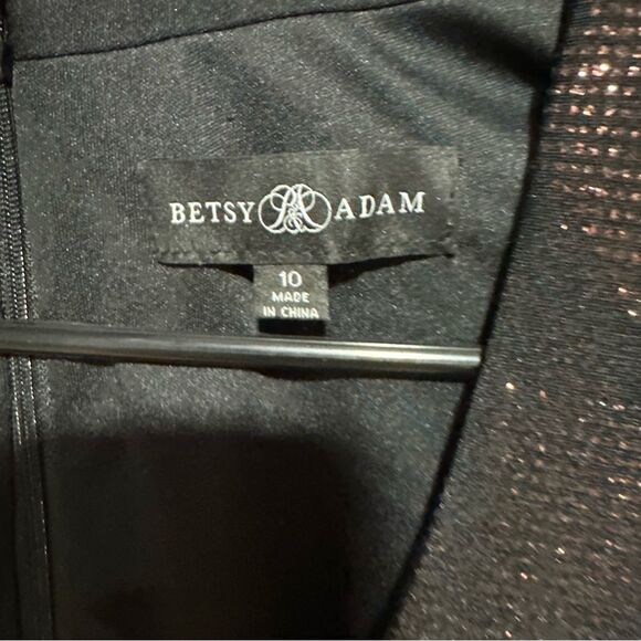 Revolve Betsy & Adam Long Cap Sleeve Glitter Black Ombre Maxi Formal Gown - Picture 8 of 8